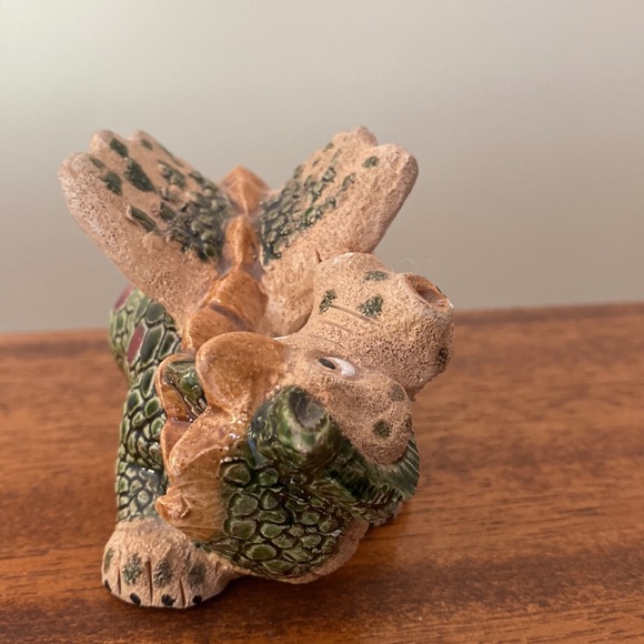 Handbuilt Clay Dragon Signed Exc Shape no Chips PO - Picture 2 of 10